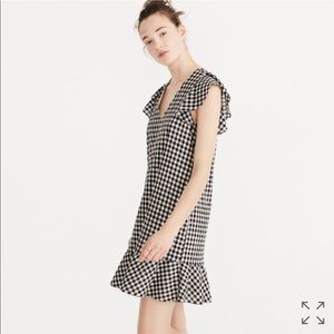 NWT madewell gingham ruffle dress size 4